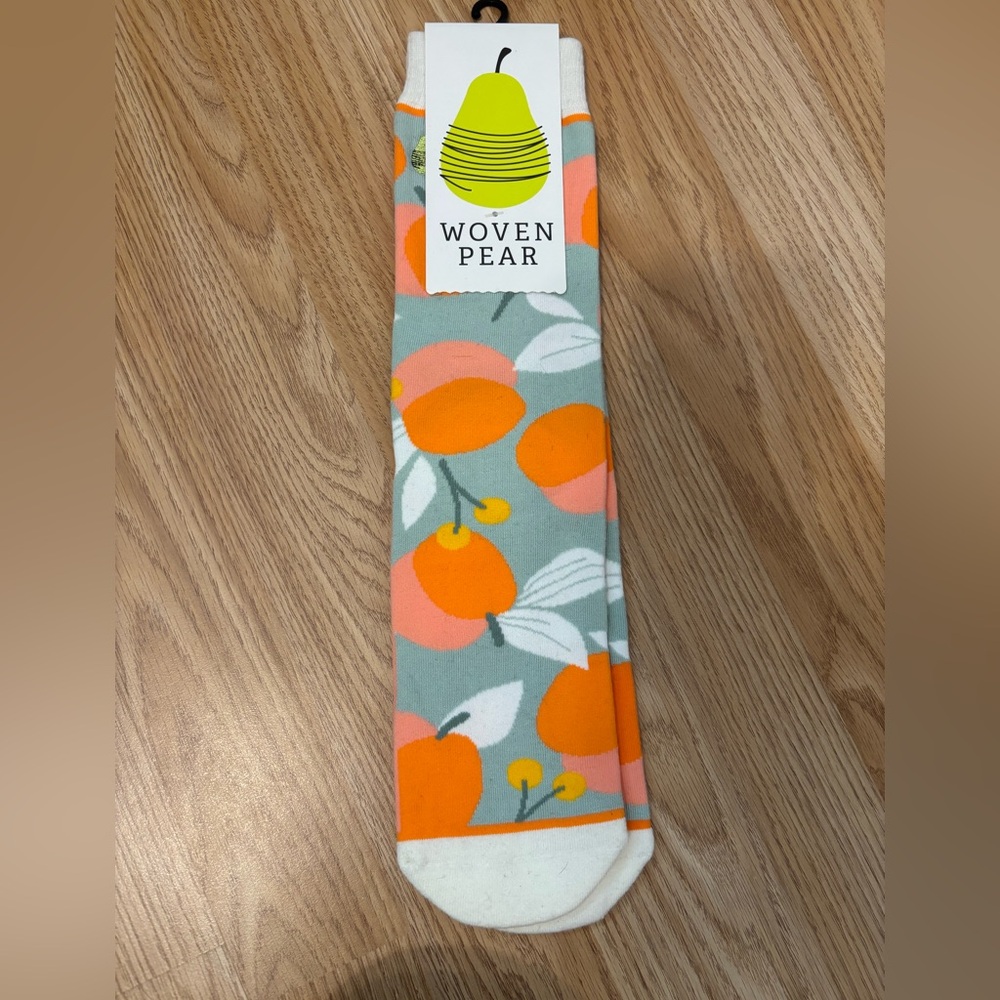 Women's Orange and blue peaches woven pear Socks